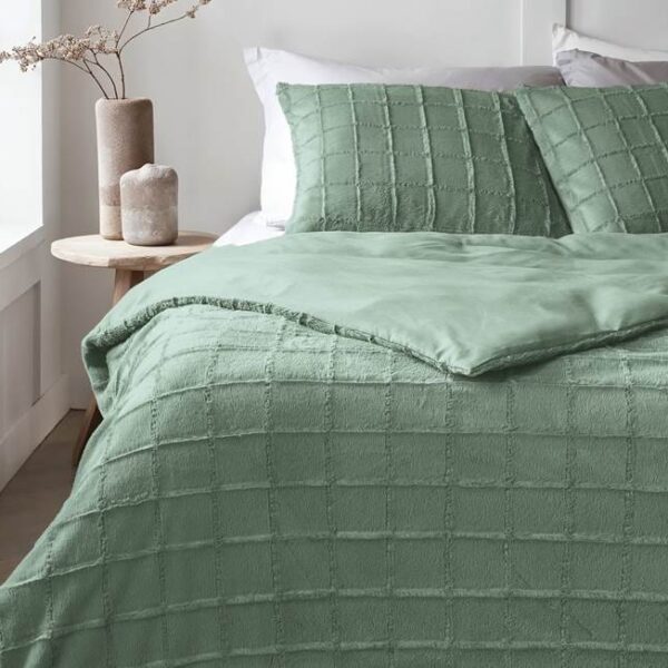 Sleeptime Faux Fur Check dekbedovertrek